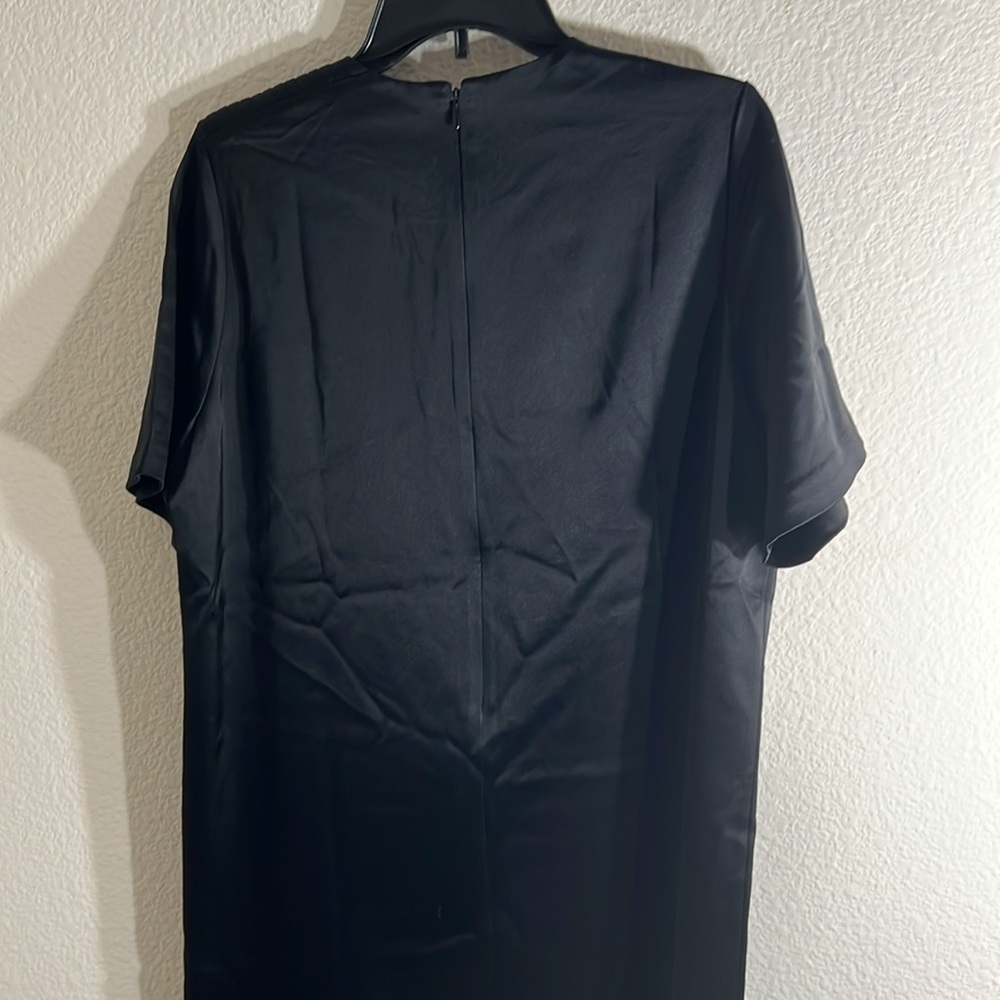 Banana Republic women’s  dress midi Sz M LBD SATIN FRINGE SHIFT - Picture 12 of 12